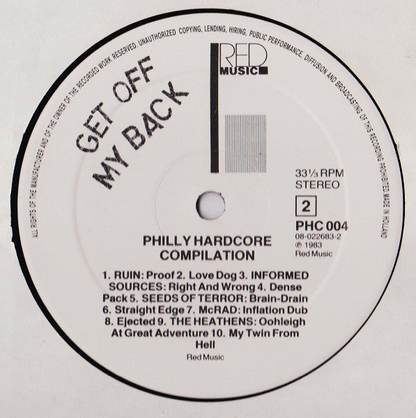 Various – Philly Hardcore Compilation - Get Off My B