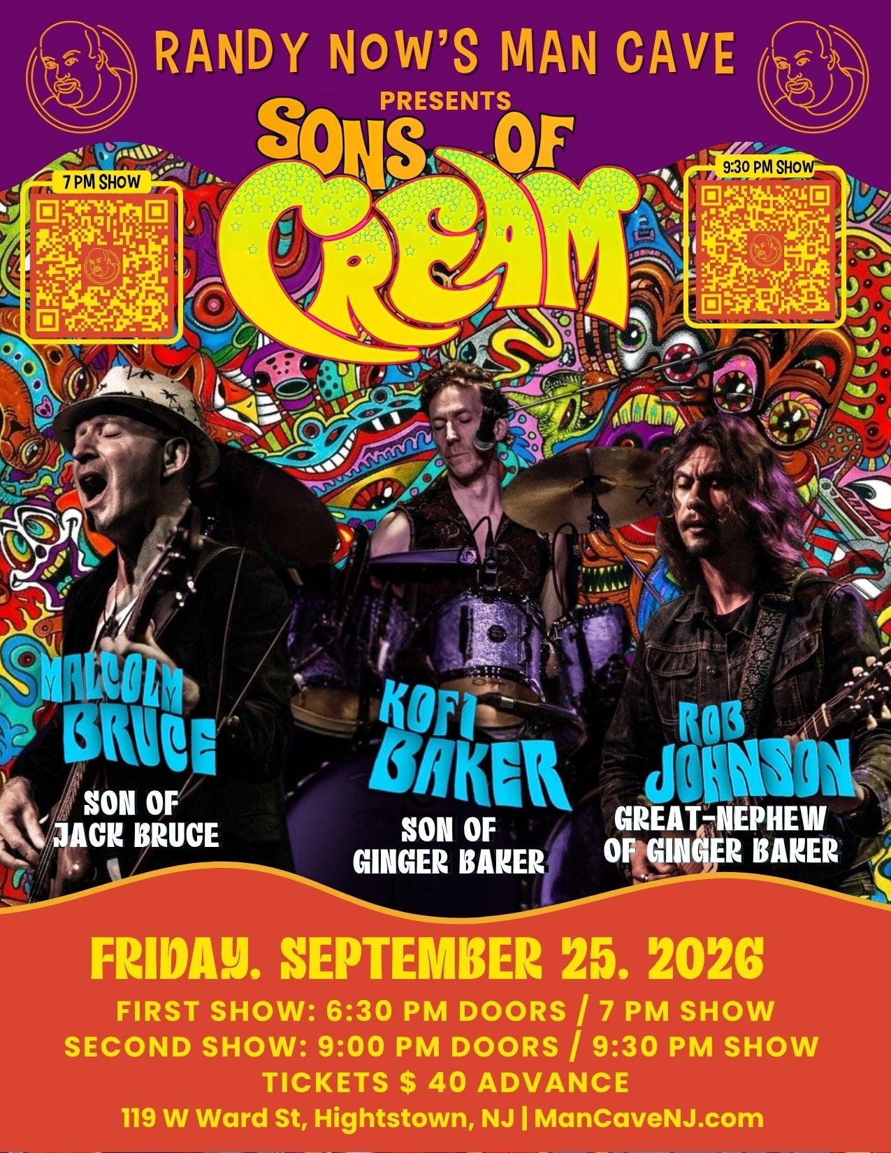 SONS OF CREAM 9:30 PM SHOW