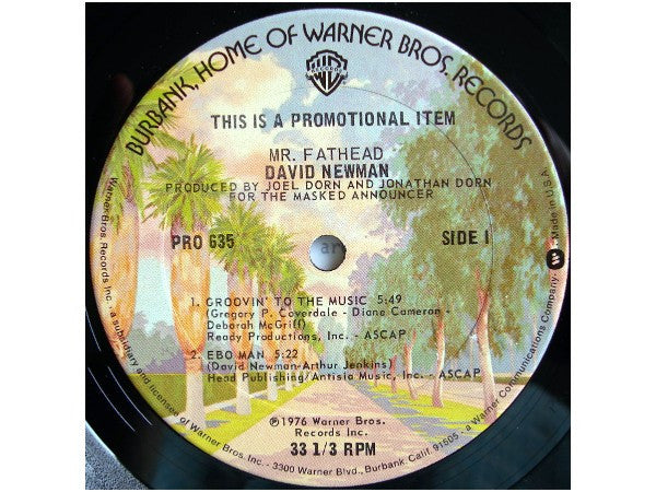 David Newman* : Mr. Fathead (12", EP, Promo, Smplr)