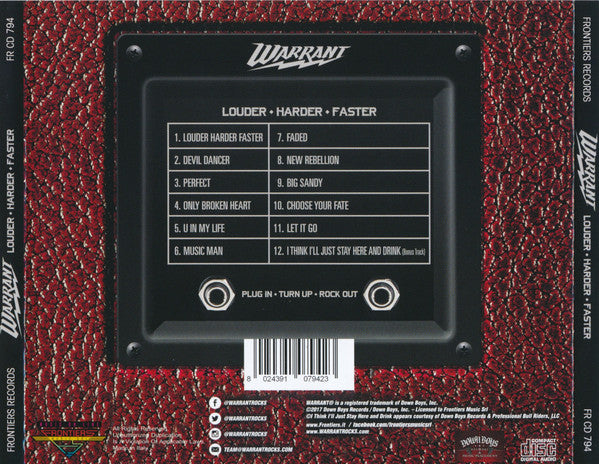 Warrant : Louder ◊ Harder ◊ Faster (CD, Album)
