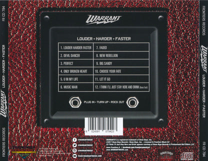 Warrant : Louder ◊ Harder ◊ Faster (CD, Album)