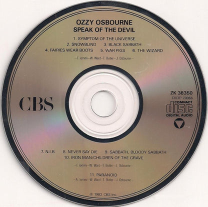 Ozzy Osbourne : Speak Of The Devil (CD, Album, RE)