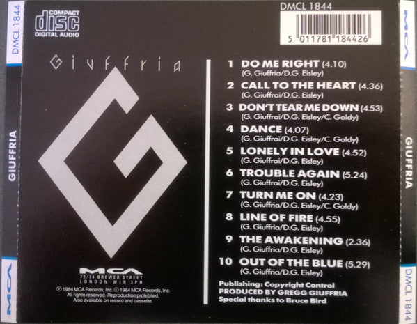 Giuffria : Giuffria (CD, Album, RE)
