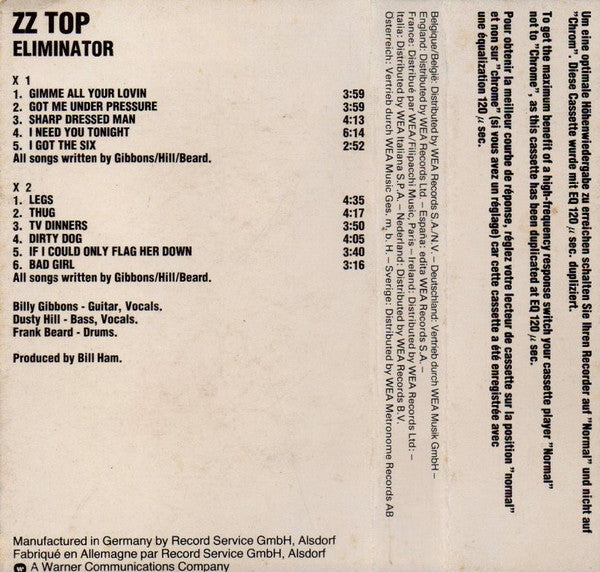 ZZ Top : Eliminator (Cass, Album)
