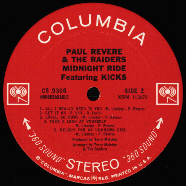 Paul Revere & The Raiders : Midnight Ride (LP, Album, Pit)