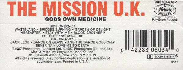 The Mission U.K.* : Gods Own Medicine (Cass, Album)