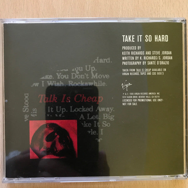 Keith Richards : Take It So Hard (CD, Single, Promo)