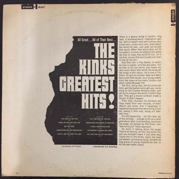 The Kinks : The Kinks Greatest Hits! (LP, Comp, RP, Win)