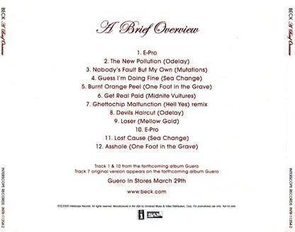 Beck : A Brief Overview (CD, Comp, Promo)
