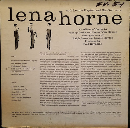 Lena Horne : Songs By Burke And Van Heusen (LP)