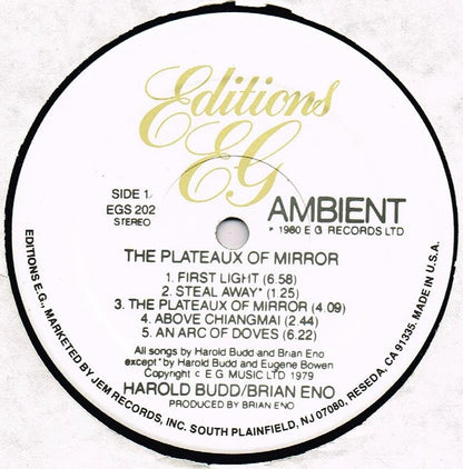 Harold Budd / Brian Eno : Ambient 2 (The Plateaux Of Mirror) (LP, Album)