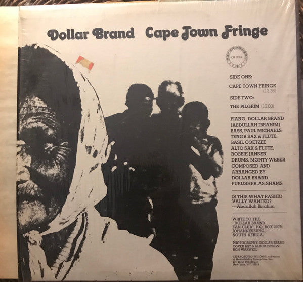 Dollar Brand : Cape Town Fringe (LP, Album, RE)