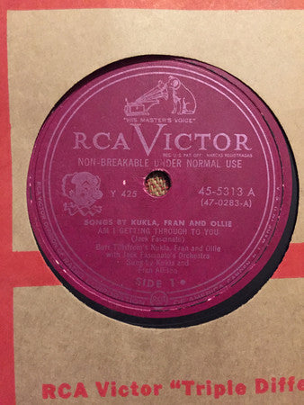 Burr Tillstrom's Kukla, Fran and Ollie* with Jack Fascinato And His Orchestra : Songs By Burr Tillstrom's Kukla, Fran And Ollie (2xShellac, 10")