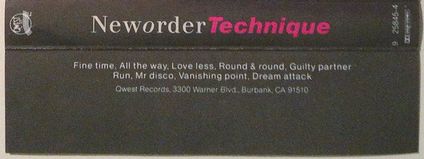 New Order : Technique (Cass, Album, SR,)