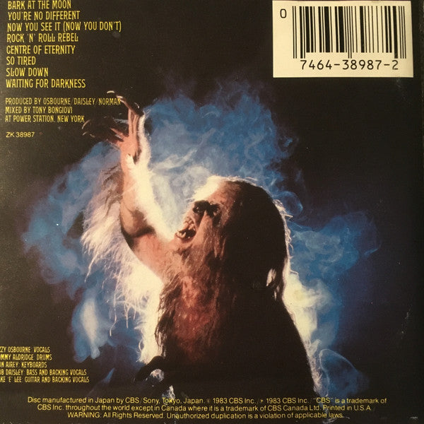 Ozzy Osbourne : Bark At The Moon (CD, Album, RE)