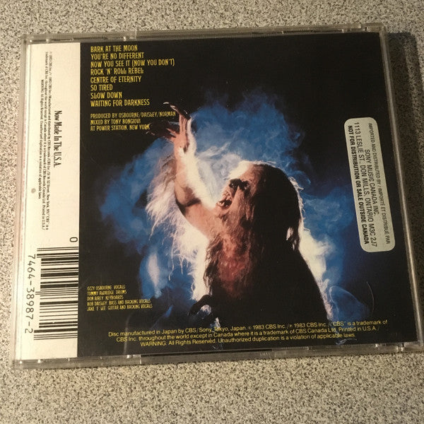 Ozzy Osbourne : Bark At The Moon (CD, Album, RE)