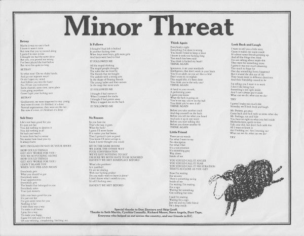 Minor Threat : Out Of Step (12", EP, Bla)