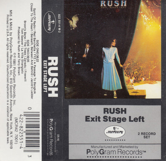 Rush : Exit...Stage Left (Cass, Album, RE)