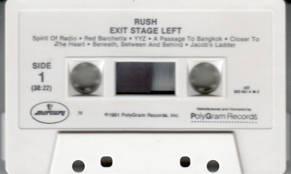 Rush : Exit...Stage Left (Cass, Album, RE)