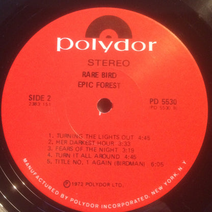 Rare Bird : Epic Forest (LP, Album, Scr)
