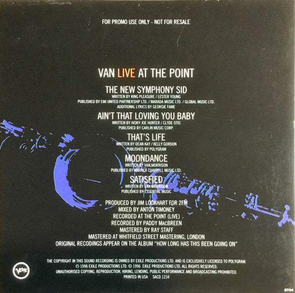 Van Morrison With Georgie Fame : Van Live At The Point (CD, Promo)