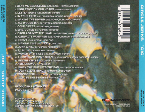 Circle Jerks : Gig (CD, Album)