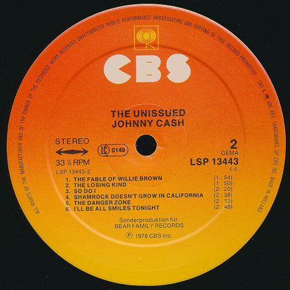 Johnny Cash : The Unissued Johnny Cash (LP, Comp, Ora)