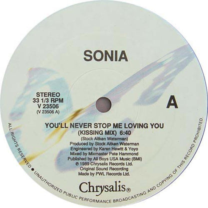 Sonia : You'll Never Stop Me Loving You (12")
