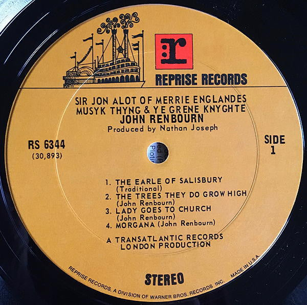 John Renbourn : Sir John Alot Of Merrie Englandes Musyk Thyng & Ye Grene Knyghte (LP, RP, Pit)