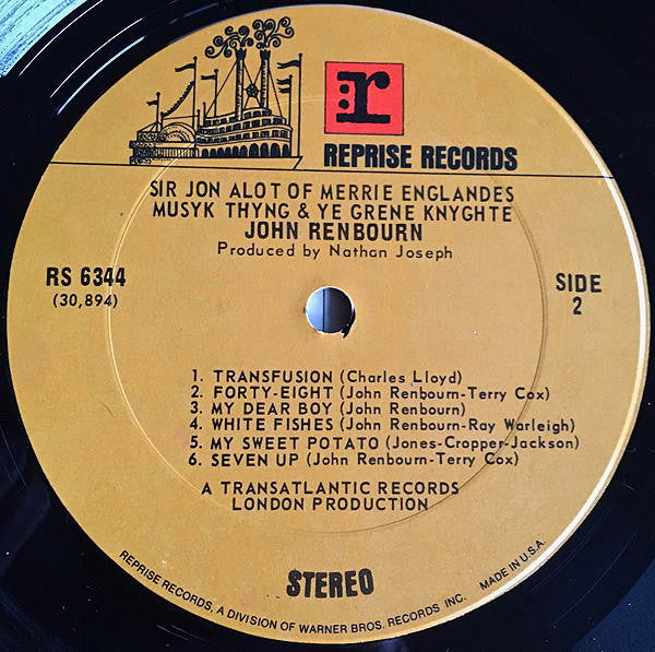 John Renbourn : Sir John Alot Of Merrie Englandes Musyk Thyng & Ye Grene Knyghte (LP, RP, Pit)
