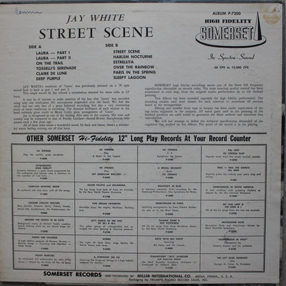 Jay White (3) : Street Scene (LP, Album, Mono)