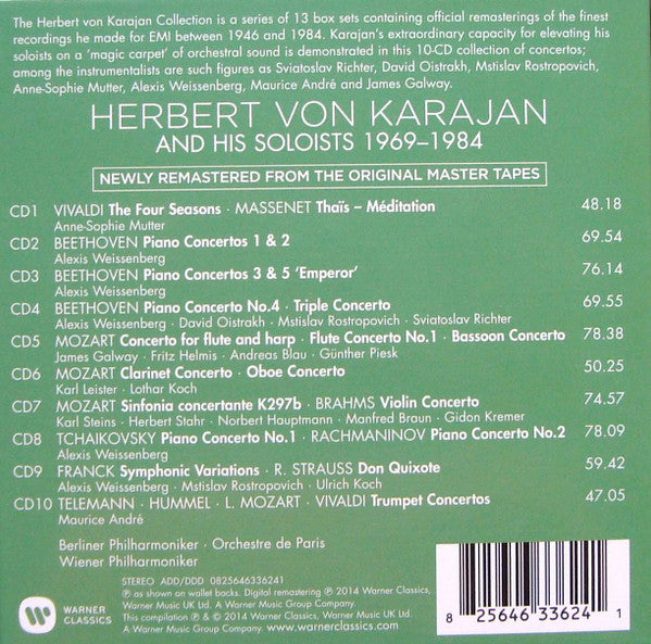 Karajan* - Kremer*, Mutter*, Oistrakh*, Rostropovich*, Weissenberg* : Karajan And His Soloists II (1969-1984) (10xCD, Comp, RM + Box)