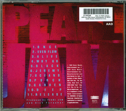 Pearl Jam : Ten (CD, Album, Club)