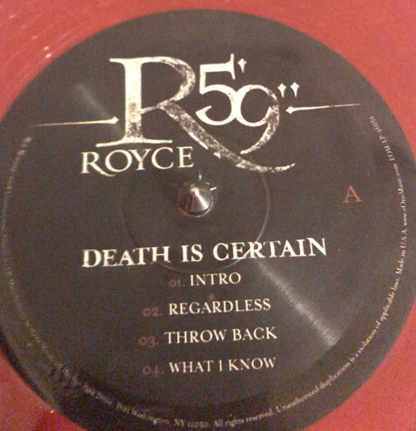 Royce Da 5'9" : Death Is Certain (2xLP, Album, RSD, RE, Red)
