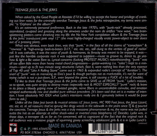 Teenage Jesus And The Jerks : Everything (CD, Comp)