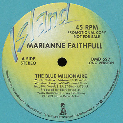 Marianne Faithfull : The Blue Millionaire (12", Promo)