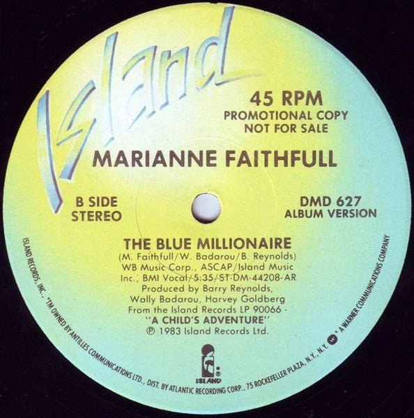 Marianne Faithfull : The Blue Millionaire (12", Promo)
