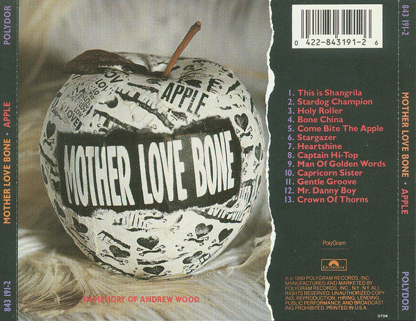 Mother Love Bone : Apple (CD, Album)