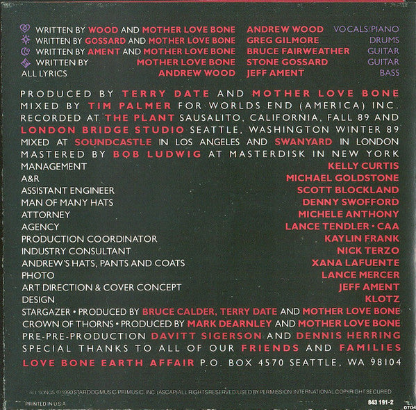 Mother Love Bone : Apple (CD, Album)