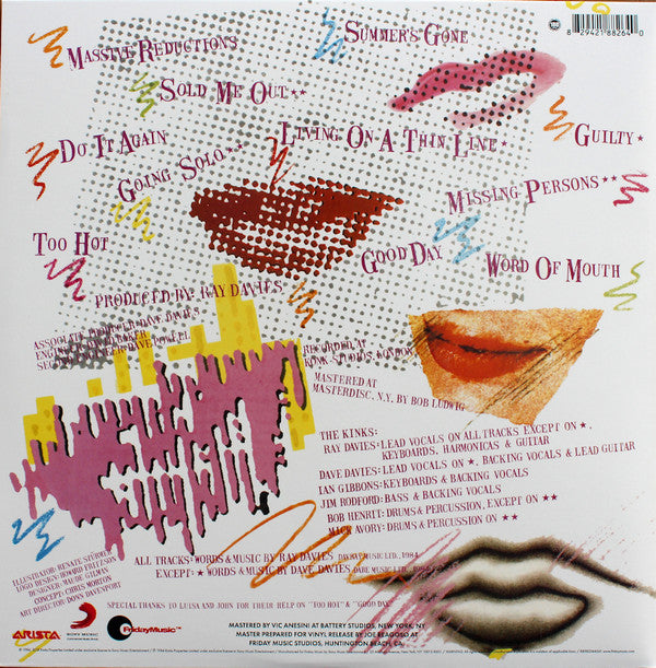 The Kinks : Word Of Mouth (LP, Album, RE, RM, Red)