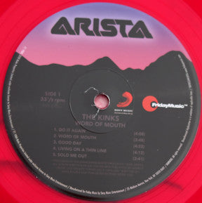 The Kinks : Word Of Mouth (LP, Album, RE, RM, Red)