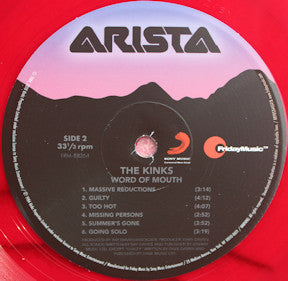 The Kinks : Word Of Mouth (LP, Album, RE, RM, Red)