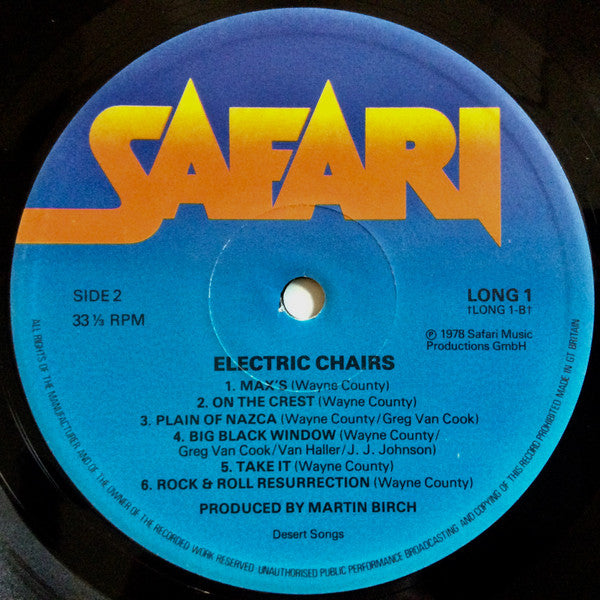 The Electric Chairs : The Electric Chairs (LP, Album)