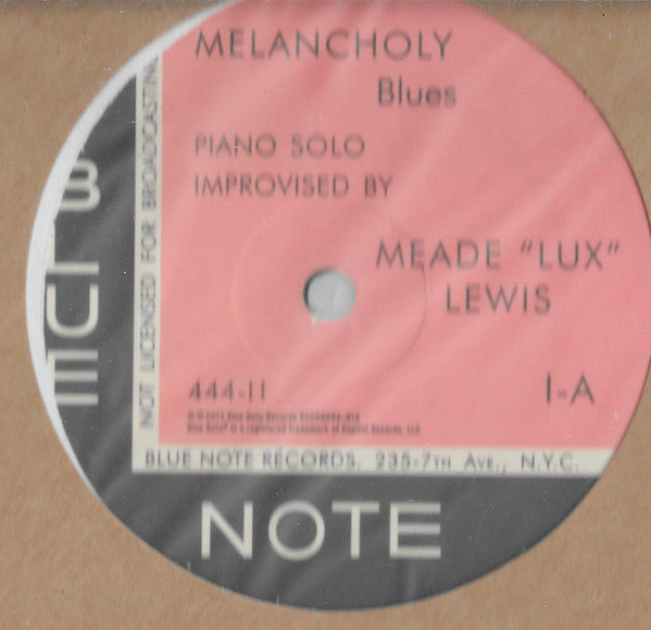 Meade "Lux" Lewis : Melancholy / Solitude (12", Ltd, RE)