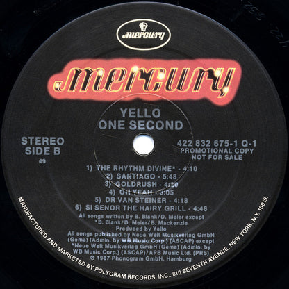 Yello : One Second (LP, Album, Promo)