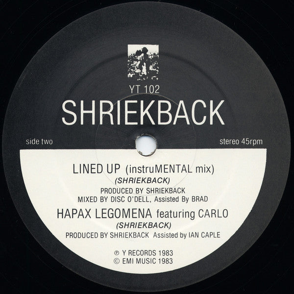 Shriekback : Lined Up (12", Single, Y D)
