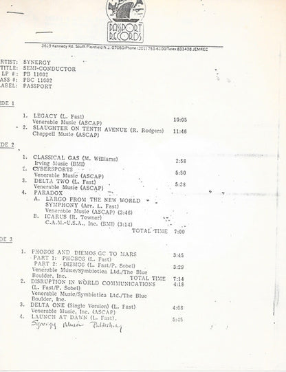 Synergy (3) : Semi-Conductor (2xLP, Comp, Promo, TP)