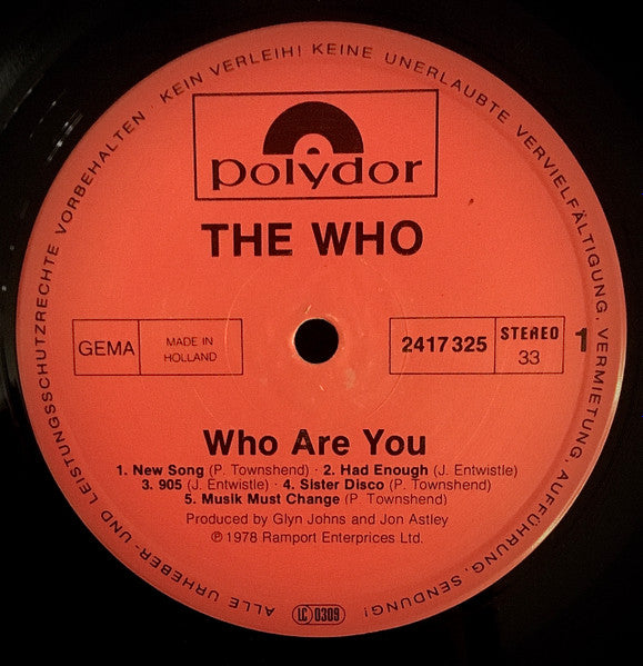 The Who : Who Are You (LP, Album)