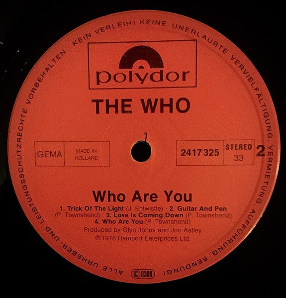 The Who : Who Are You (LP, Album)