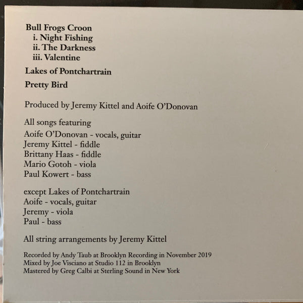 Aoife O'Donovan : Bull Frogs Croon (And Other Songs) (CD, EP)